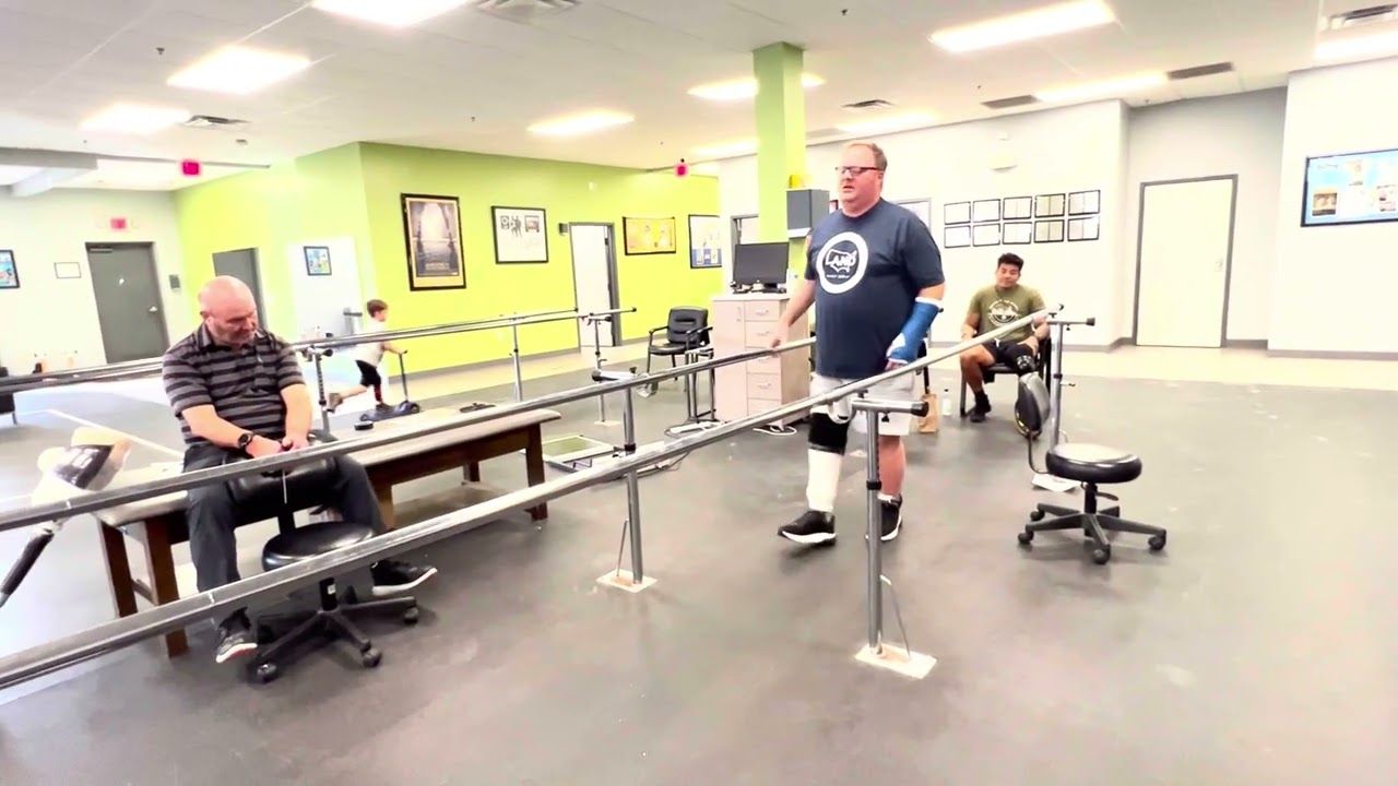 Trey, Below Knee BK amputee,  First Steps on Prosthetic Leg