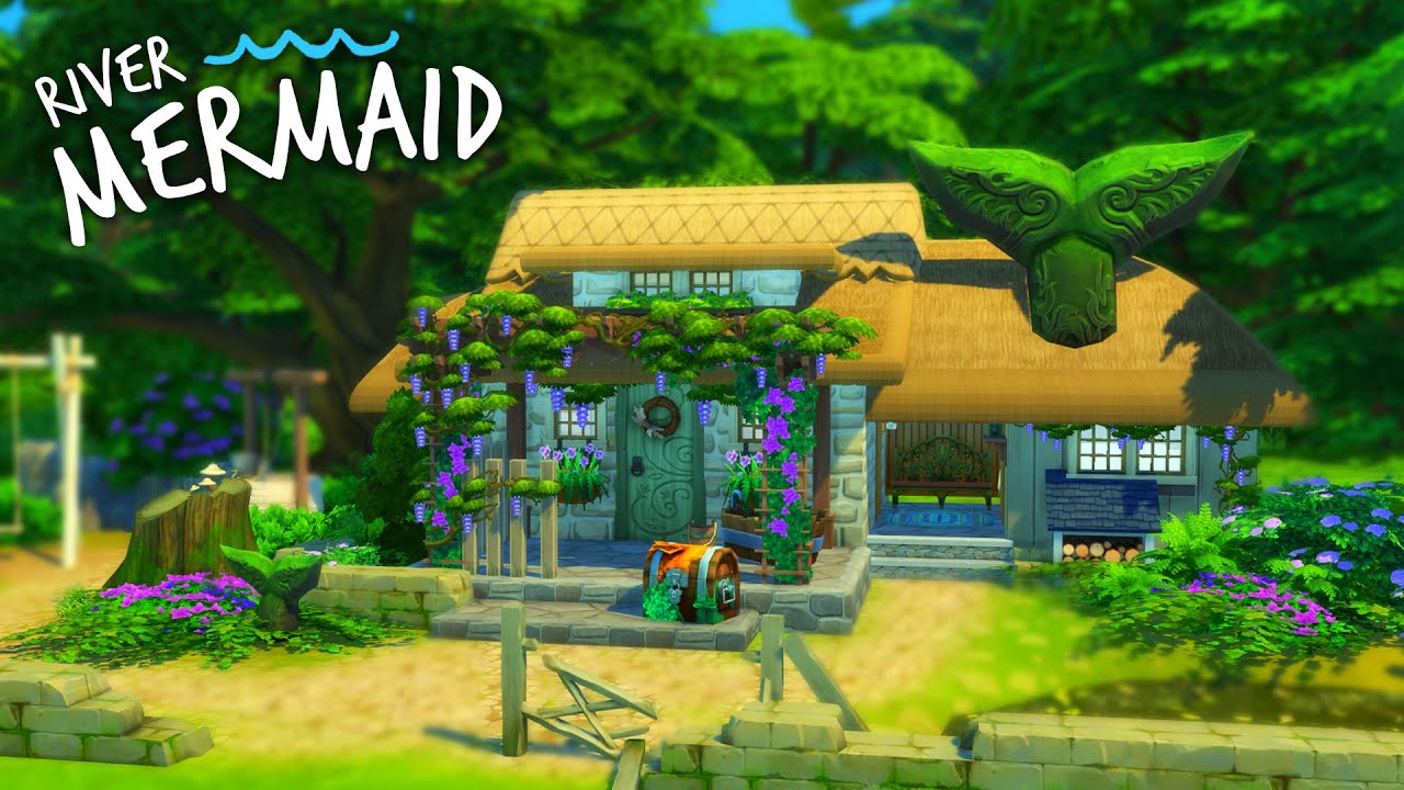 River Mermaid Cottage 🧜‍♀️ // Sims 4 Speed Build
