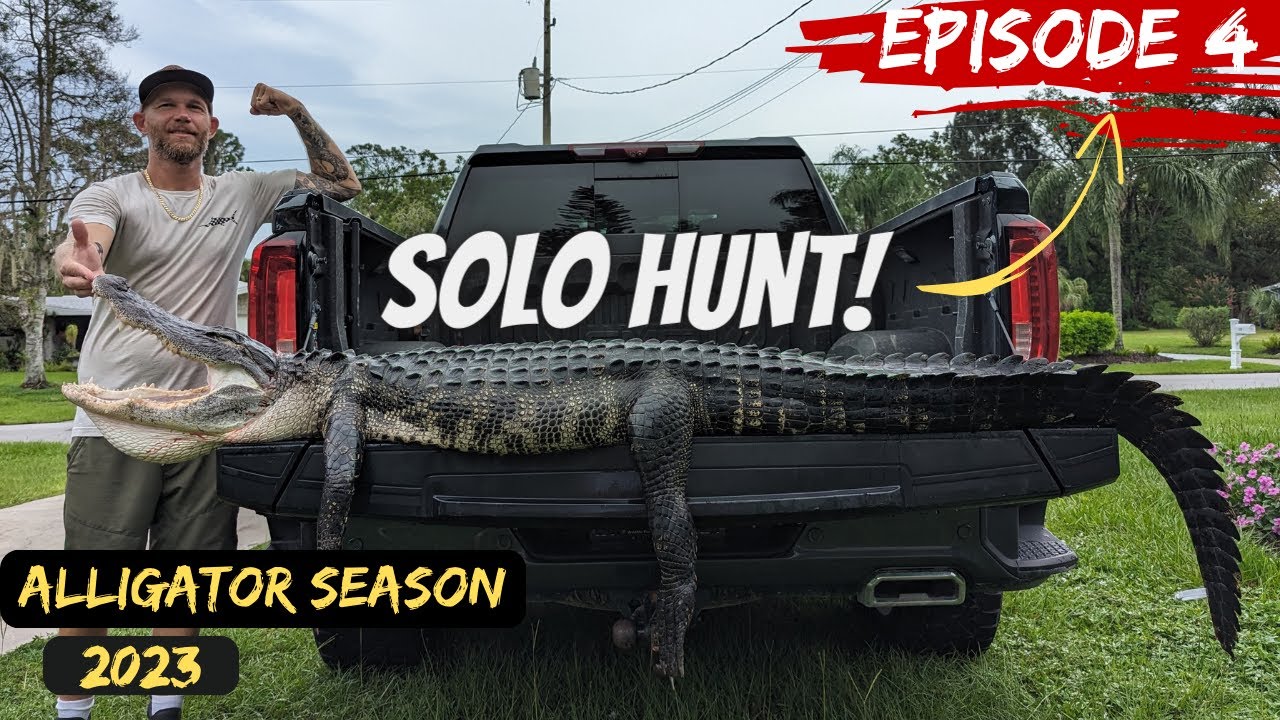 SOLO Gator hunt UNCUT! {Alligator hunting} GATOR SEASON! Florida hunting with Jim Gast The wild game