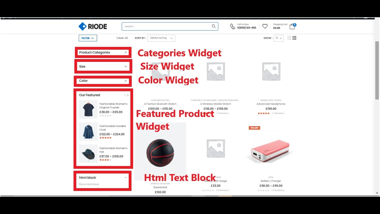 Riode WordPress (How to configure Shop Page Sidebar)