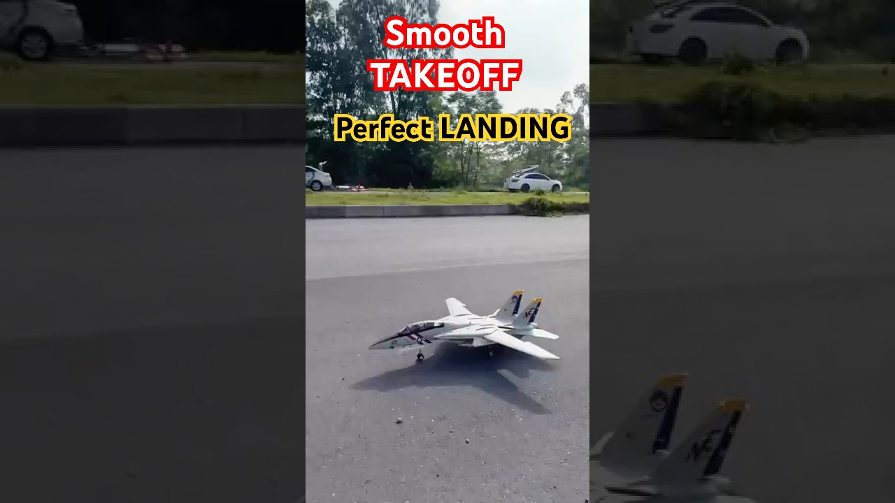 🔥 Плавный взлёт и посадка! Радиоуправляемый F-14 Tomcat в действии!