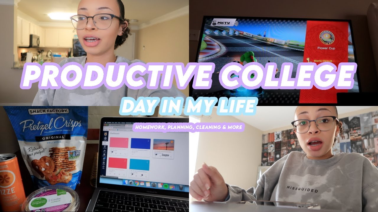 VLOG: A Productive COLLEGE Day In My Life! | Homework, Planning, Cleaning & More!