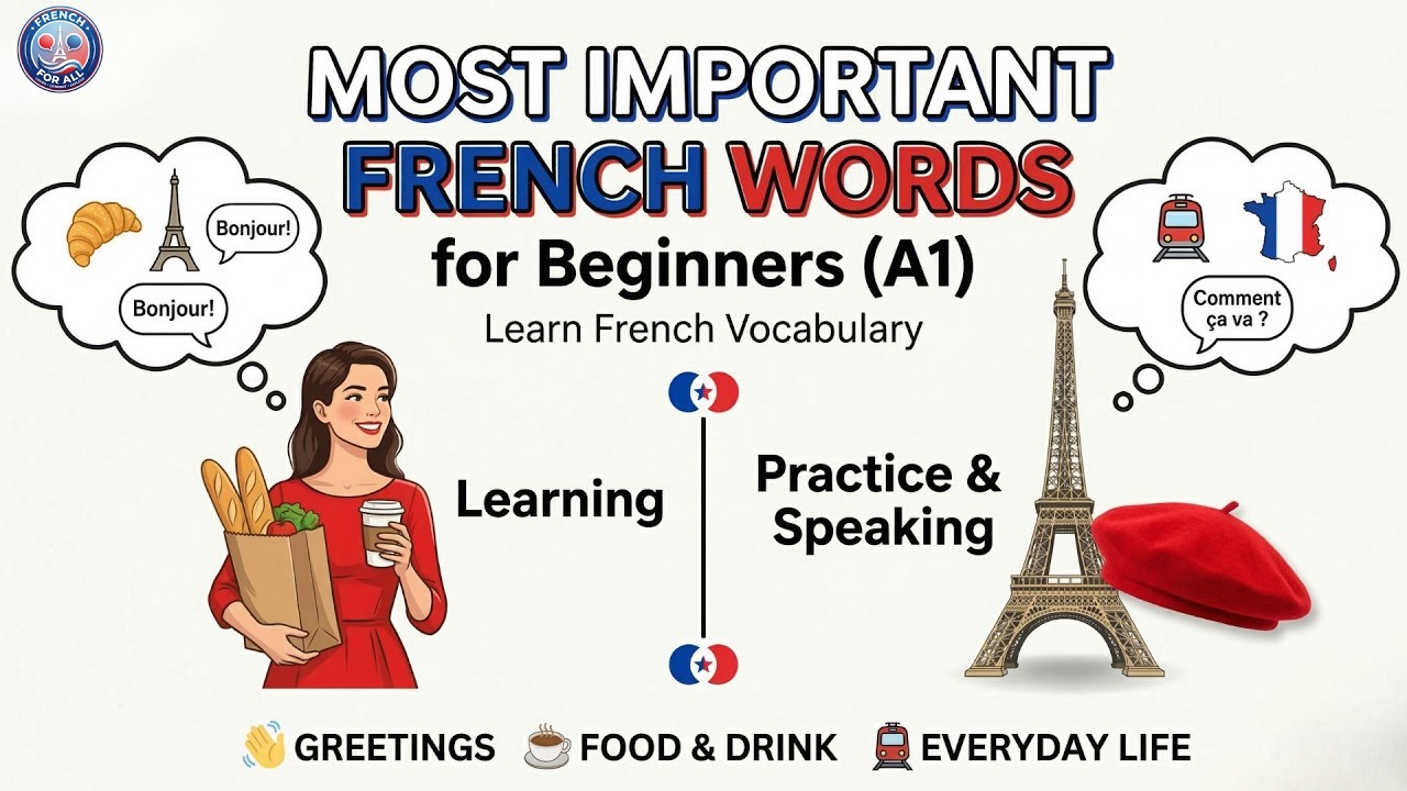 Most Important French Words  for Beginners (A1) |Learn French Vocabulary | Absolute beginners