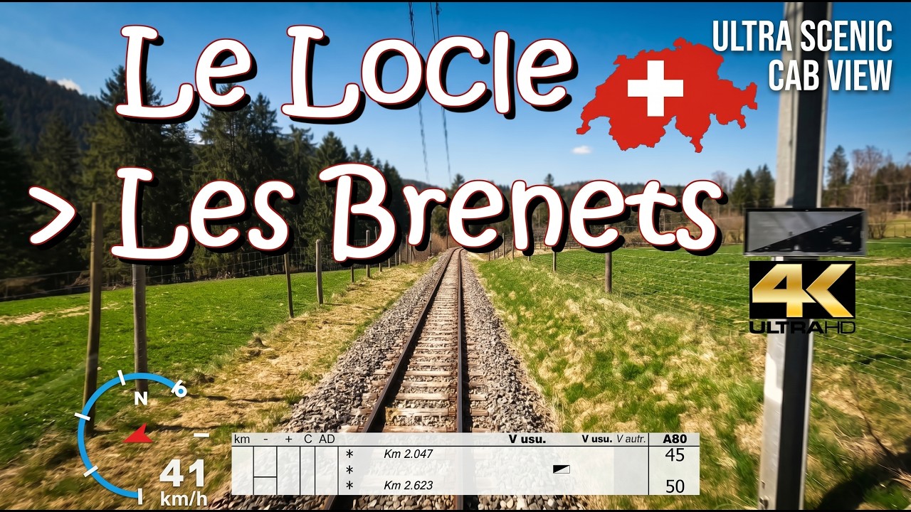 CAB RIDE 4K 🇨🇭 Le Locle - Les Brenets R24 