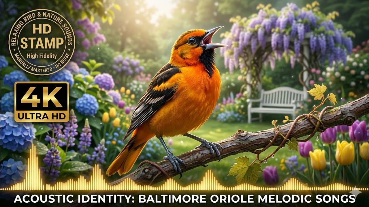 Baltimore Oriole Bird Songs & Calls | Relaxing Bird Sounds for Sleep, Study & Meditation