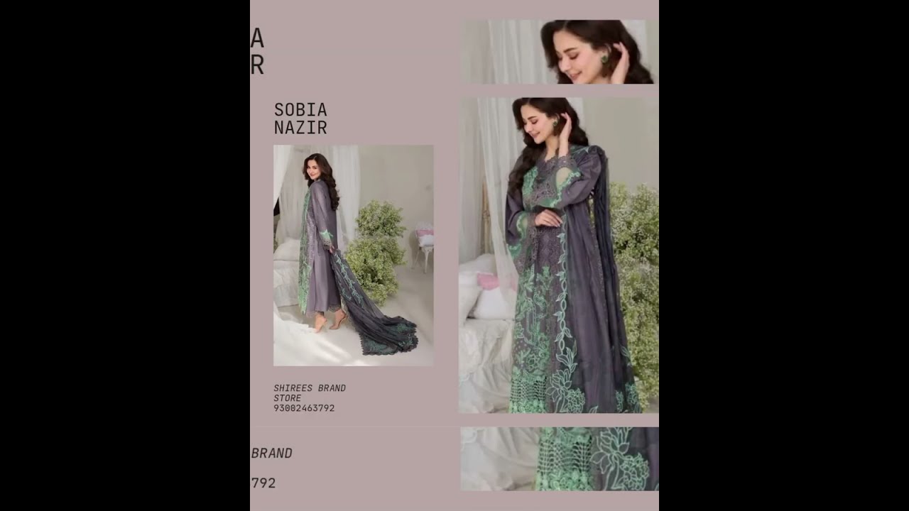 Sobia Nazir luxury lawn 2025 hittest code 3B||Shiree's brand store|