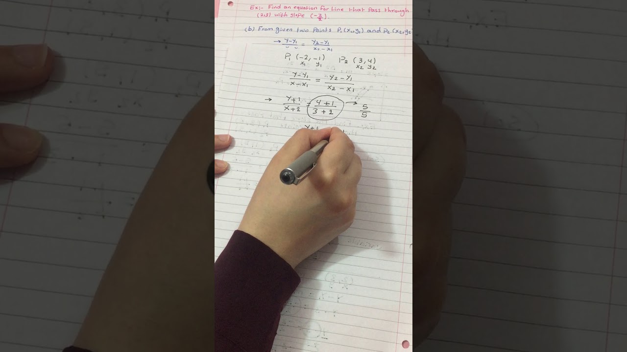 التفاضل/ معادلة الخط المستقيم الجزء الاول