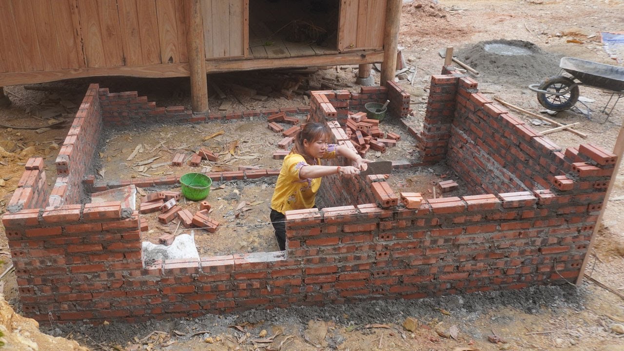 Techniques Building kitchen With Stove Wooden, brick and concrete wall - Farm Life, Free Bushcraft