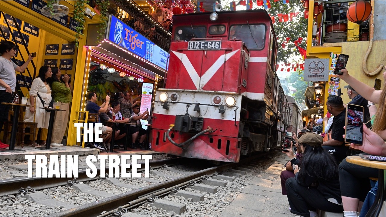 The Train Passes Inches Away | Hanoi Train Street Vietnam