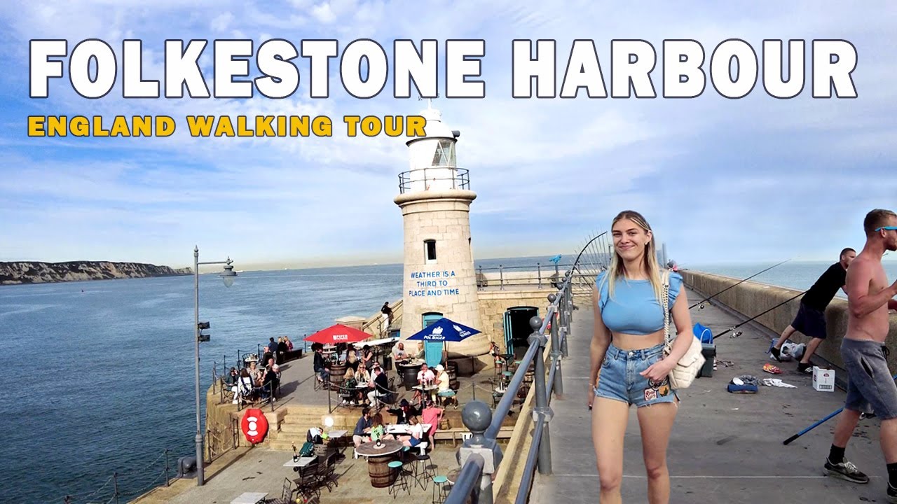 🇬🇧 Walking in Folkestone Harbour [4K], England.