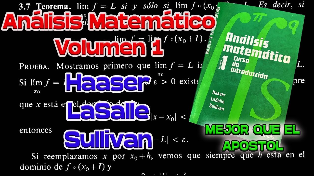 Un Libro mejor que el Apostol | ANÁLISIS MATEMÁTICO HAASER