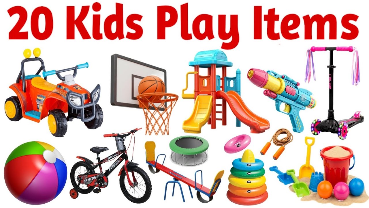 🧸🎲 20 बच्चों के खेलने के सामान के नाम | Learn 20 Kids Play Goods Names 🎈📚 | Fun Learning for Kids 👶✨