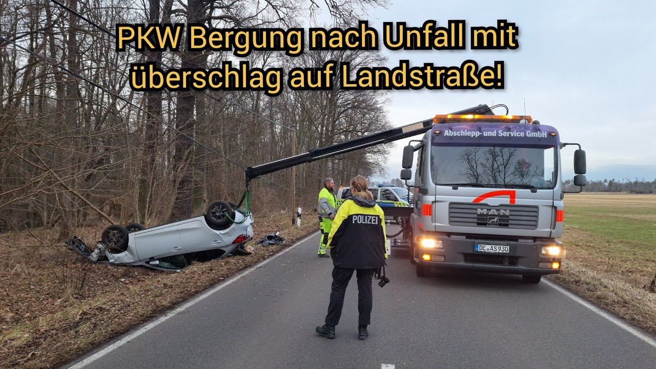 PKW Bergung nach Überschlag auf der L135 zwischen Sollnitz und Retzau - 02.02.2024