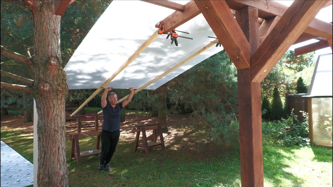 Budowa Wiaty Garażowej cz 7 Dach  Carport part 7 Roof #budowa #diy #poliwęglan #construction