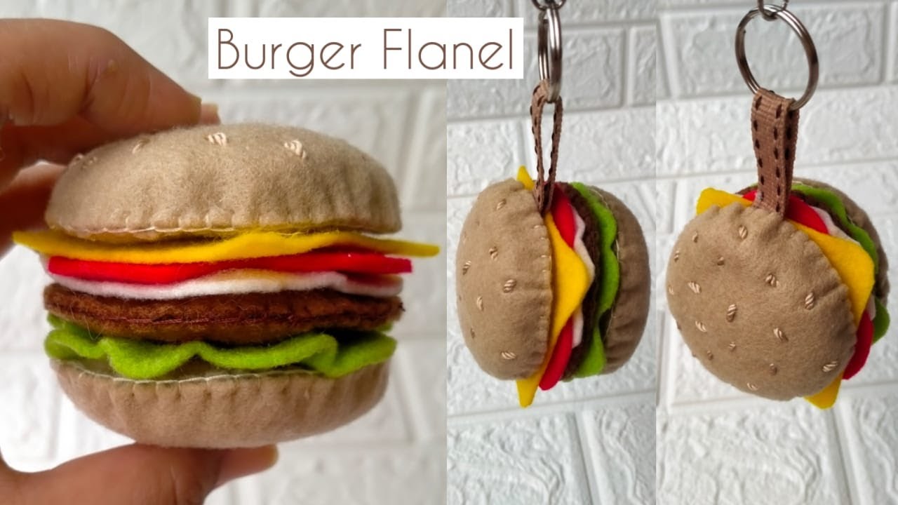 DIY BURGER FLANEL🍔🍔/Felt Burger Tutorial