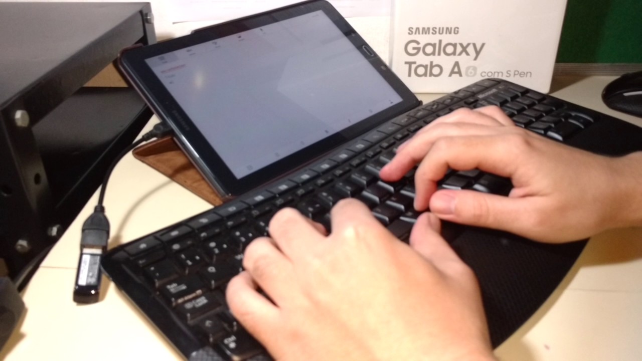 Conectando Teclado e Mouse no Galaxy Tab A 10.1 2016 A6 P585 Tablet