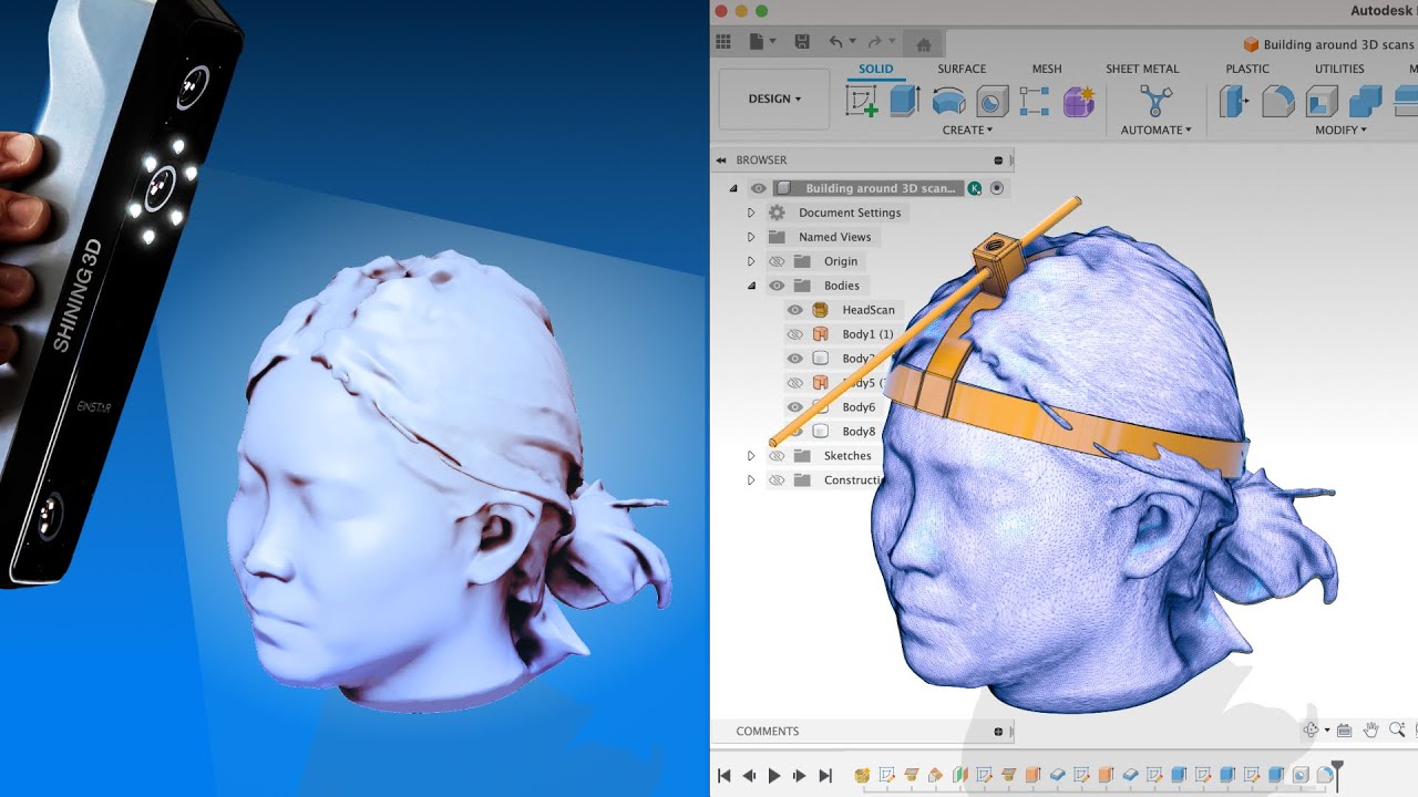 Секреты создания моделей на основе 3D-сканирования в Fusion 360