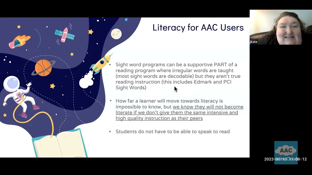 Kate Ahern Literacy and Learners with CCN Using UFLI  AAC in the Cloud 2023