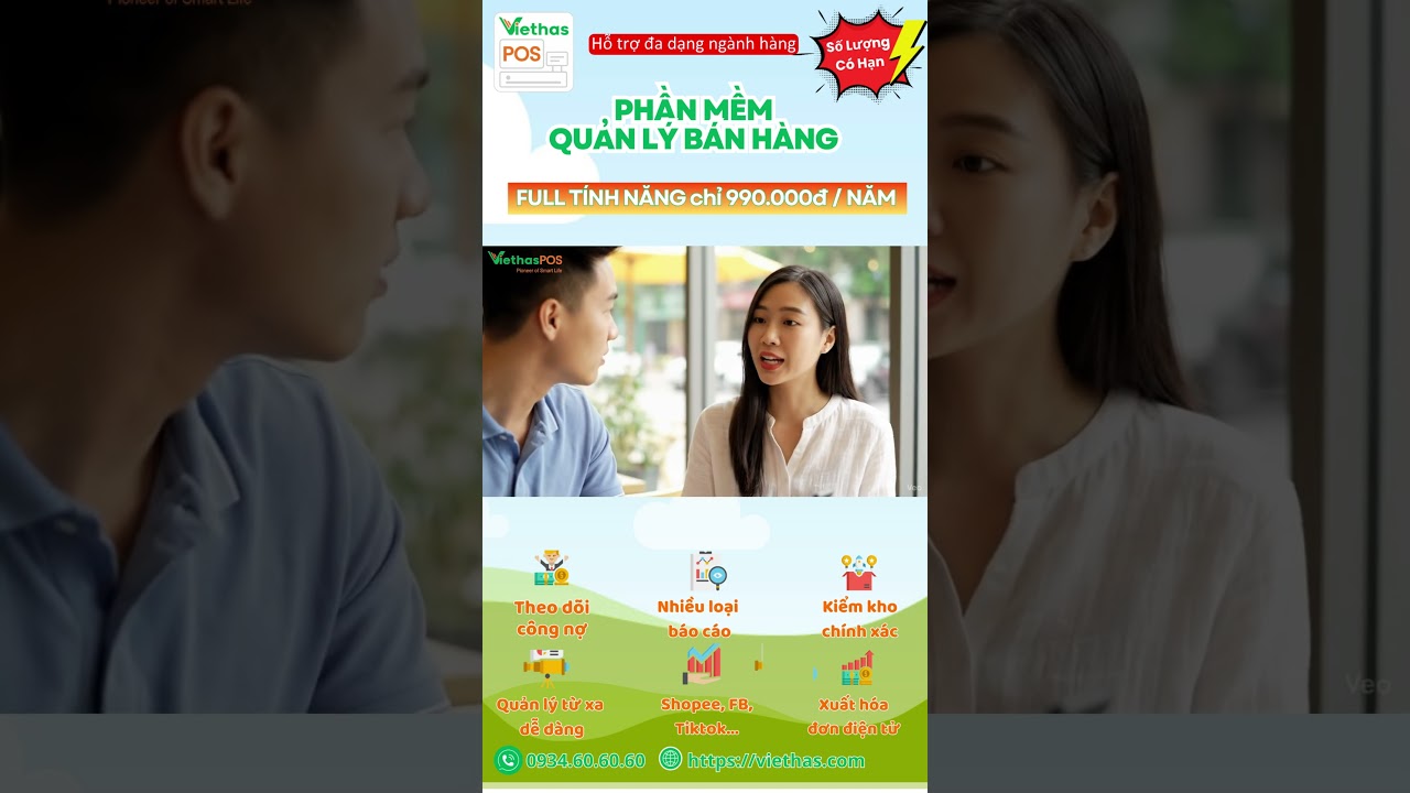 Phần mềm b&aacute;n h&agrave;ng Viethas Pos đầy đủ t&iacute;nh năng hỗ trợ xuất ho&aacute; đơn điện tử