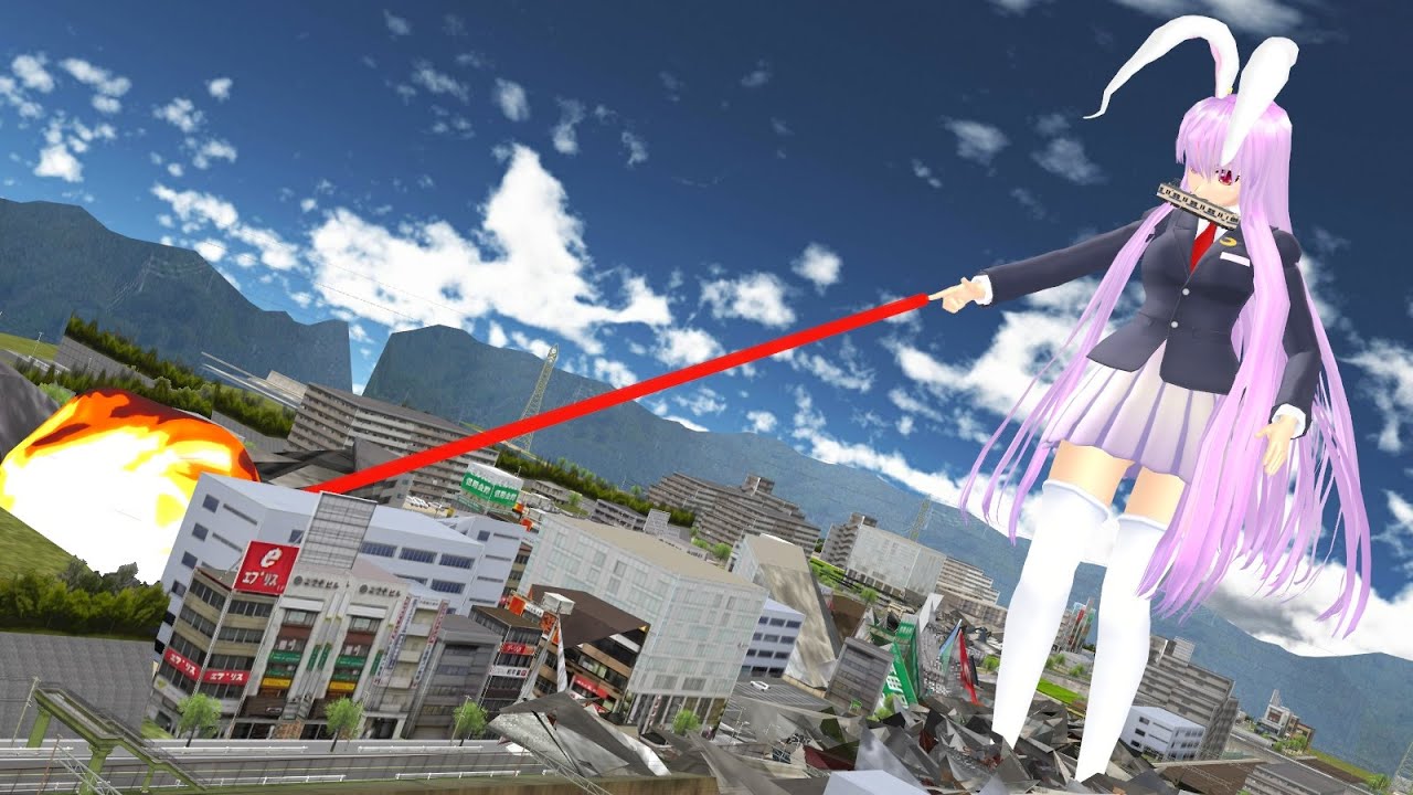 [MMD]うどんげの巨大化蹂躙