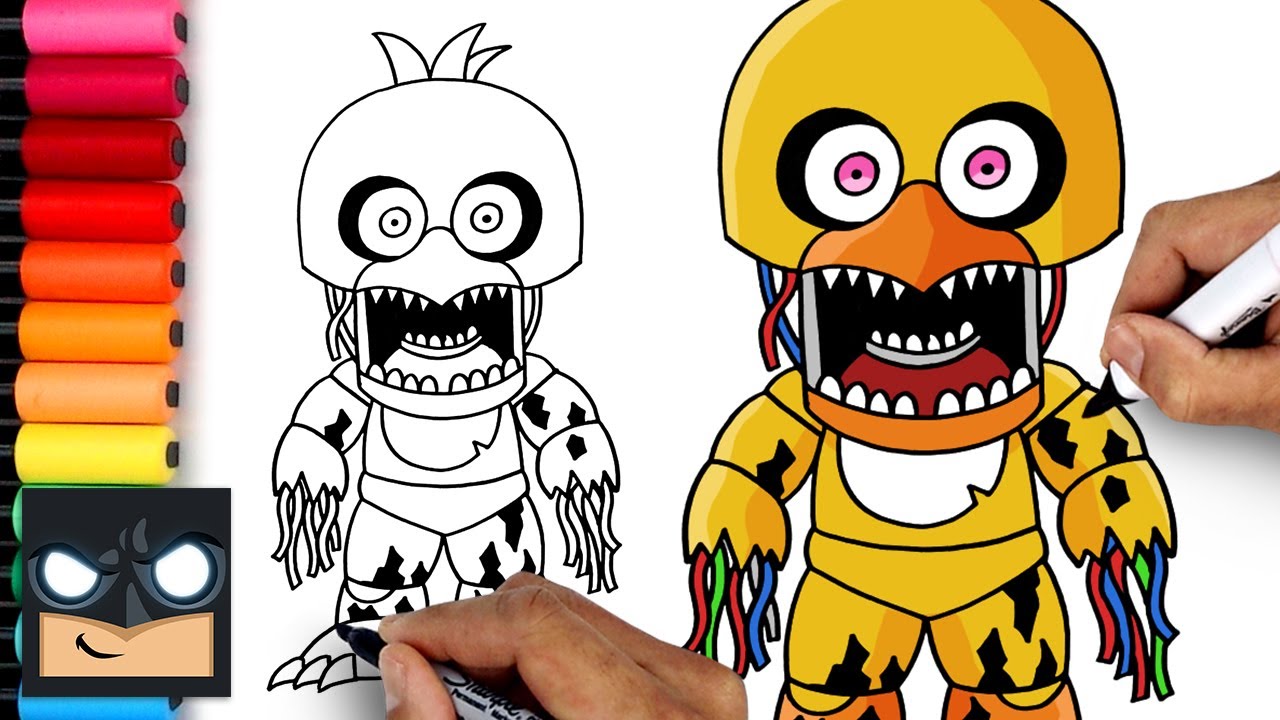 How To Draw Withered Chica | Five Nights at Freddy's