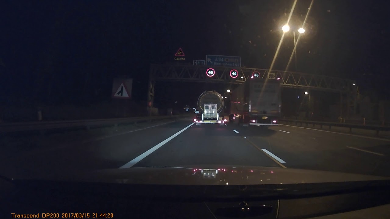 M6 Crash Stobart Lorry Destroys 2 cars FRONT VIEW