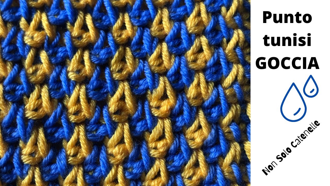 Punto Goccia con uncinetto uncinetto tunisino (punto tunisi semplice e punto tunisi twist