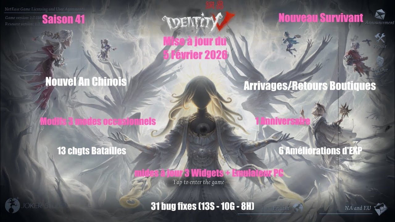 Identity V - Mise à jour du 5 Février 2026