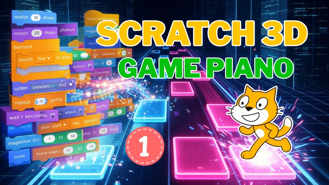 Scratch Nâng Cao - Game Piano 3D Siêu Ngầu (Magic Tiles) | Giải Mã Khối Lệnh Music - P1