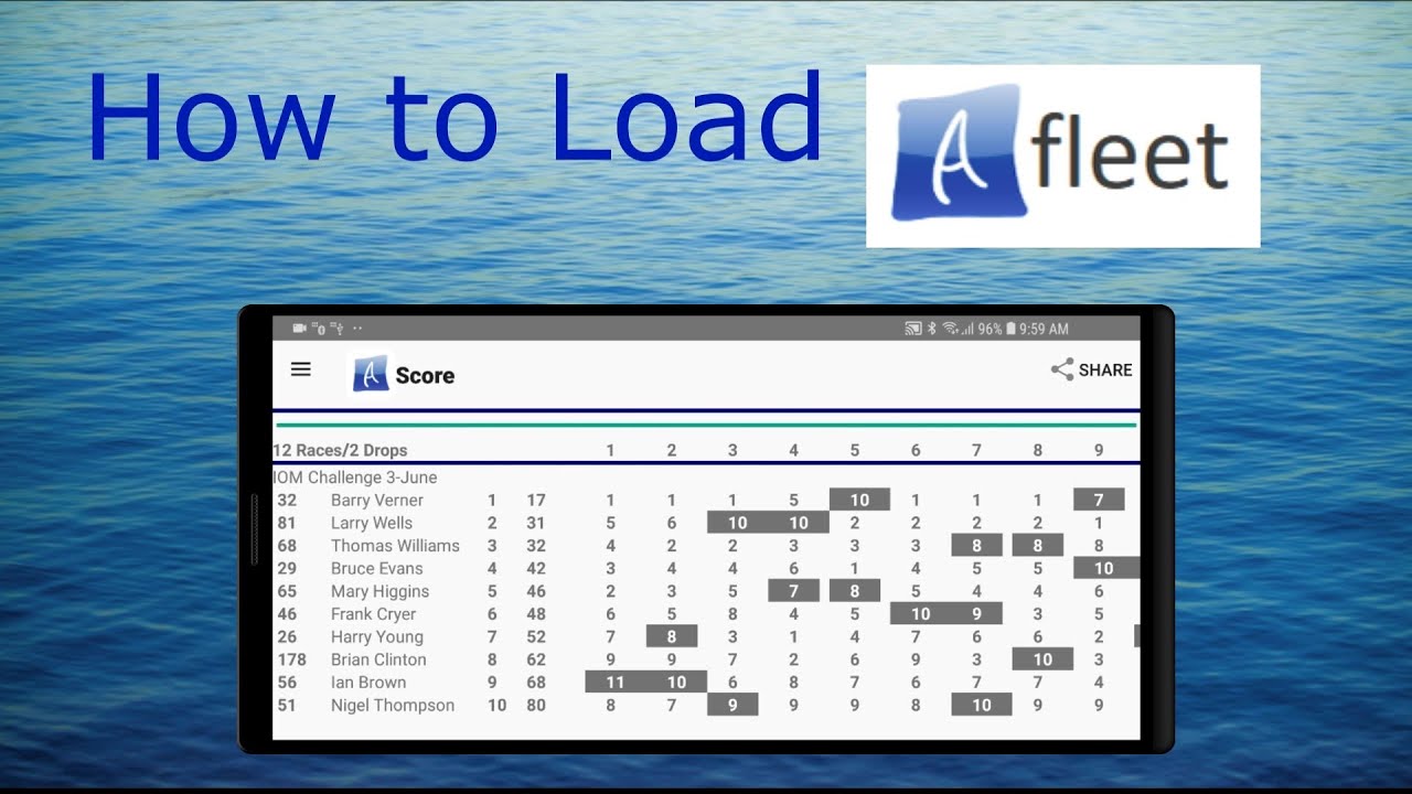 Afleet Sail Scoring App - Purchase and Load