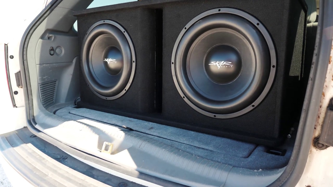 Skar Audio SDR-2X15D4 Dual 15-inch Loaded Subwoofer Enclosure Demo!!