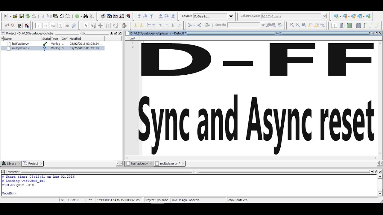 Verilog Code for D-Flip Flop with asynchronous and synchronous reset