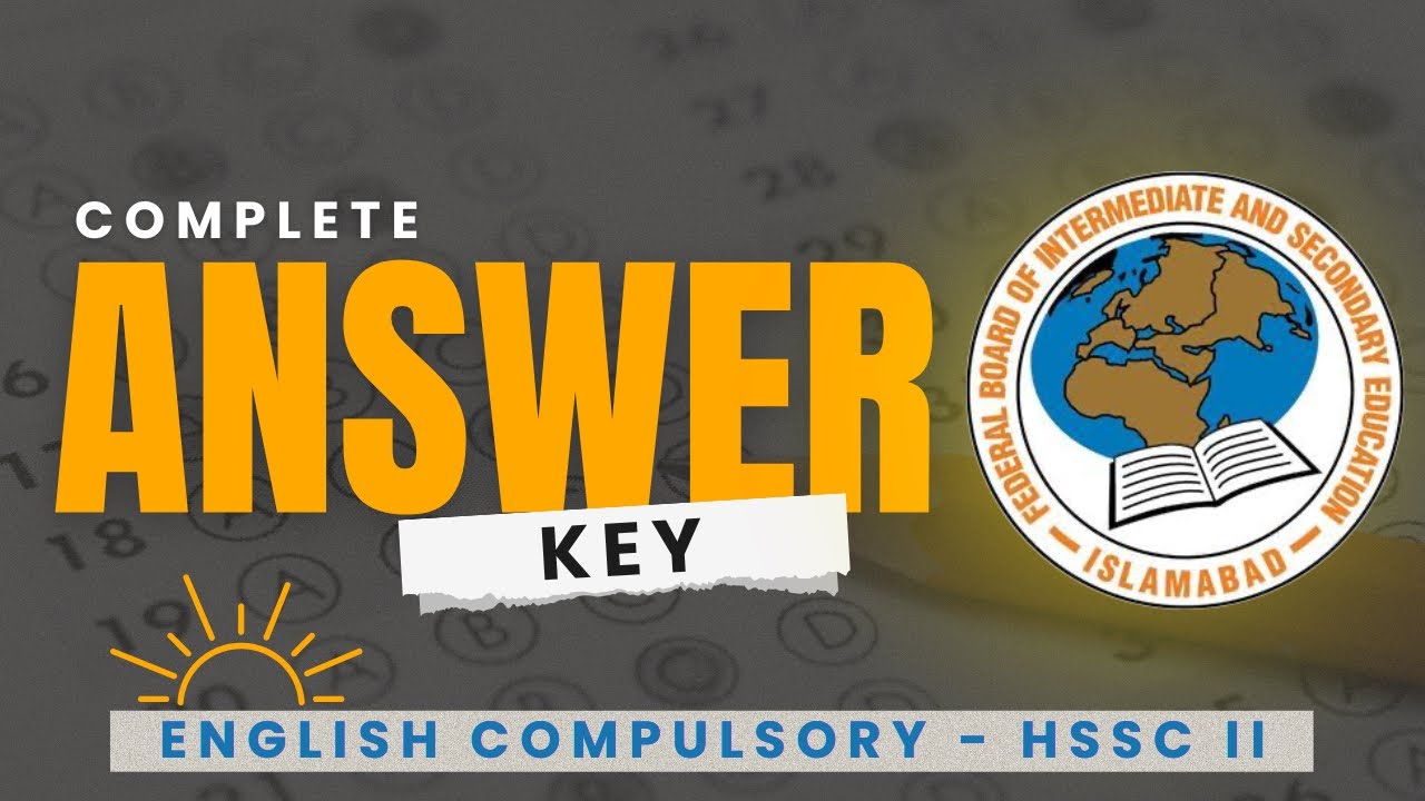 Answer Key - English Class 12 | 1st Annual Examination 2026, FBISE @TheGrammarJunction