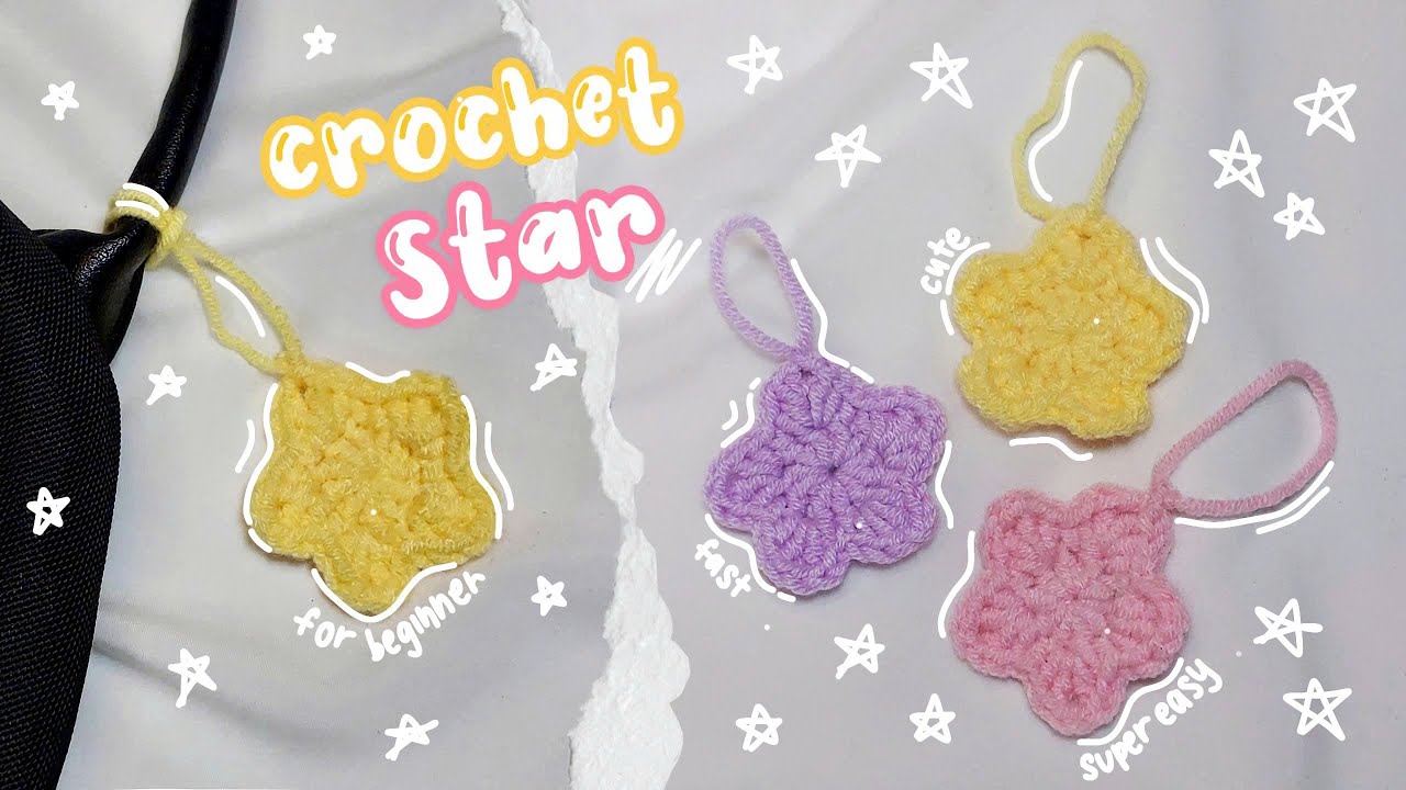 crochet star keychain ⭐️crochet for ABSOLUTE BEGINNER I easy and cute