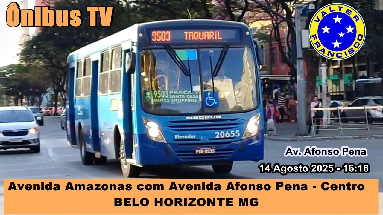 Av.  Amazonas c/ Av. Afonso Pena  (Praça 07) - Centro - Belo Horizonte MG - Movimento de Ônibus