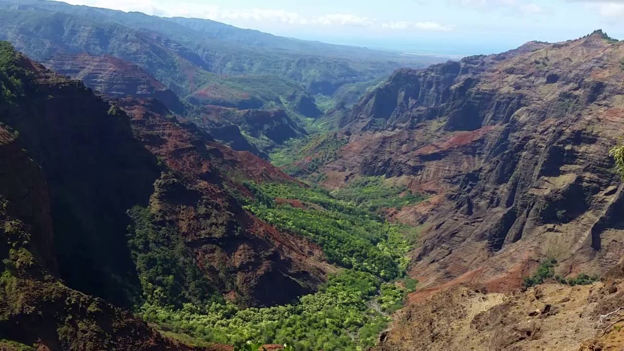 Scenic View of Waimea Canyon - Hiking Trail - Waimea, Kauai, Hawaii