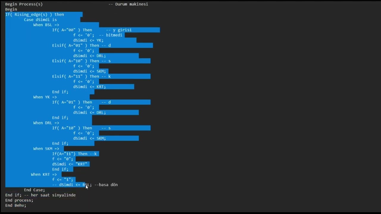 412855 -Emre Can Turgut 6.deney VHDL ile ardışık devre tasarlama