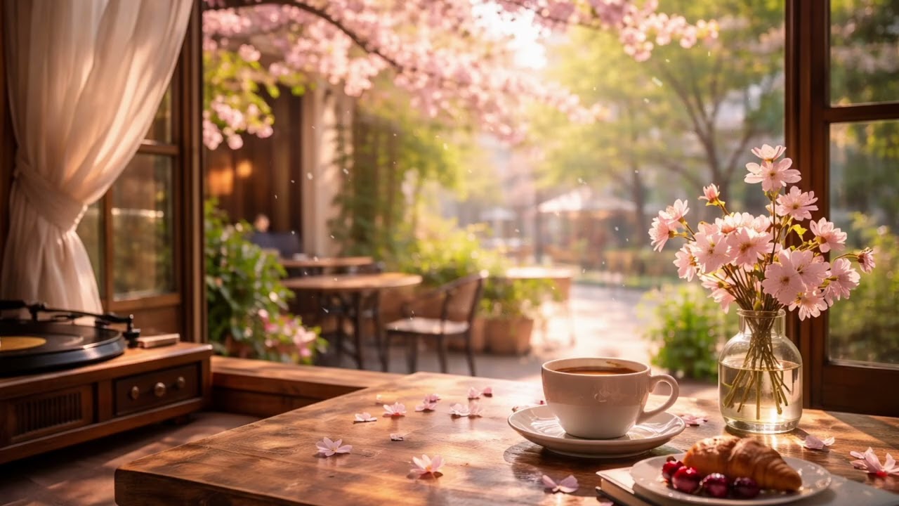 Spring Morning Jazz at a Cozy Café ☕ Relaxing Jazz & Coffee Shop Ambience