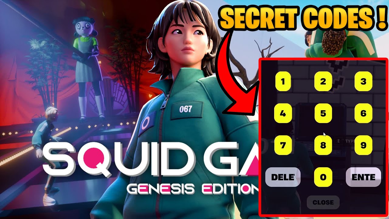 Все секретные коды в GENESIS SQUID GAME Код карты Fortnite