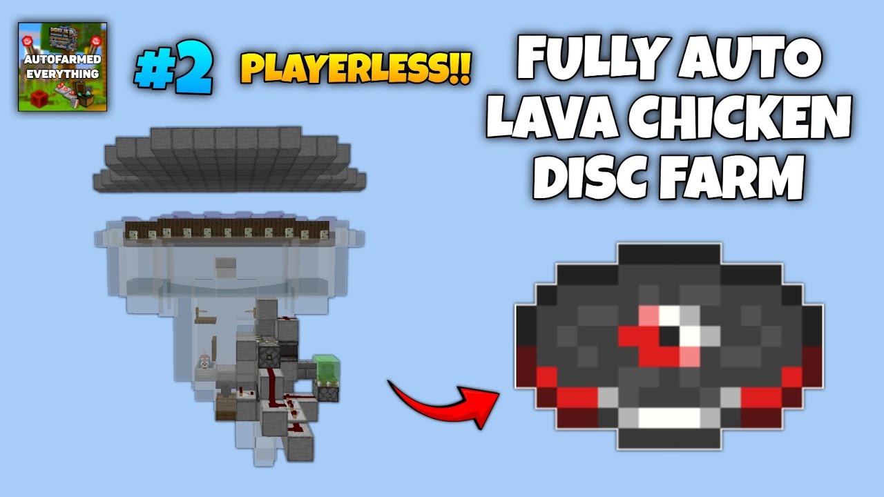 Lava Chicken Music Disc Farm | Fully Automatic & Playerless | MCBE 1.21+