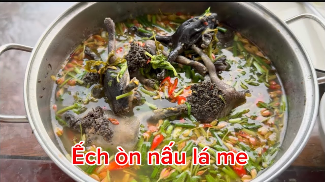 Thưởng thức Ếch òn nấu lá me , đặc sản ếch òn thơm ngon Hoang Dã Bình Thuận