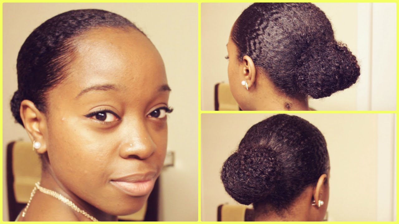 Quick & Easy Sleek Bun on NATURAL HAIR !