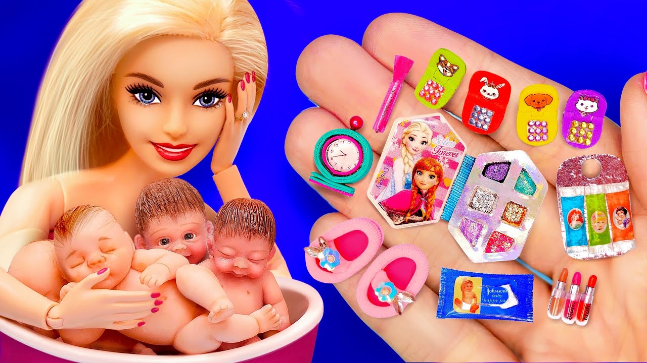 16 DIY Miniatures for a Baby Doll and Barbie Doll make up hacks and crafts / Doll funny video