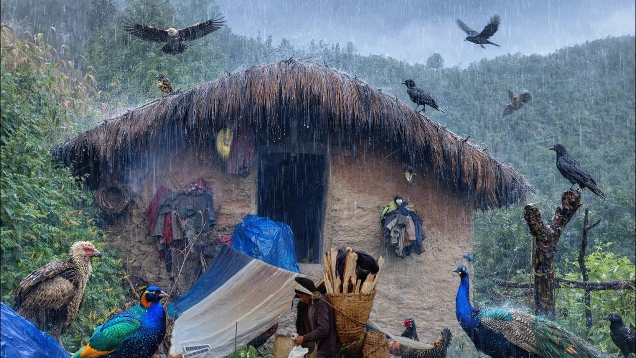 A very traditional village life daily  rainfall||amazing and peaceful place in Nepal.