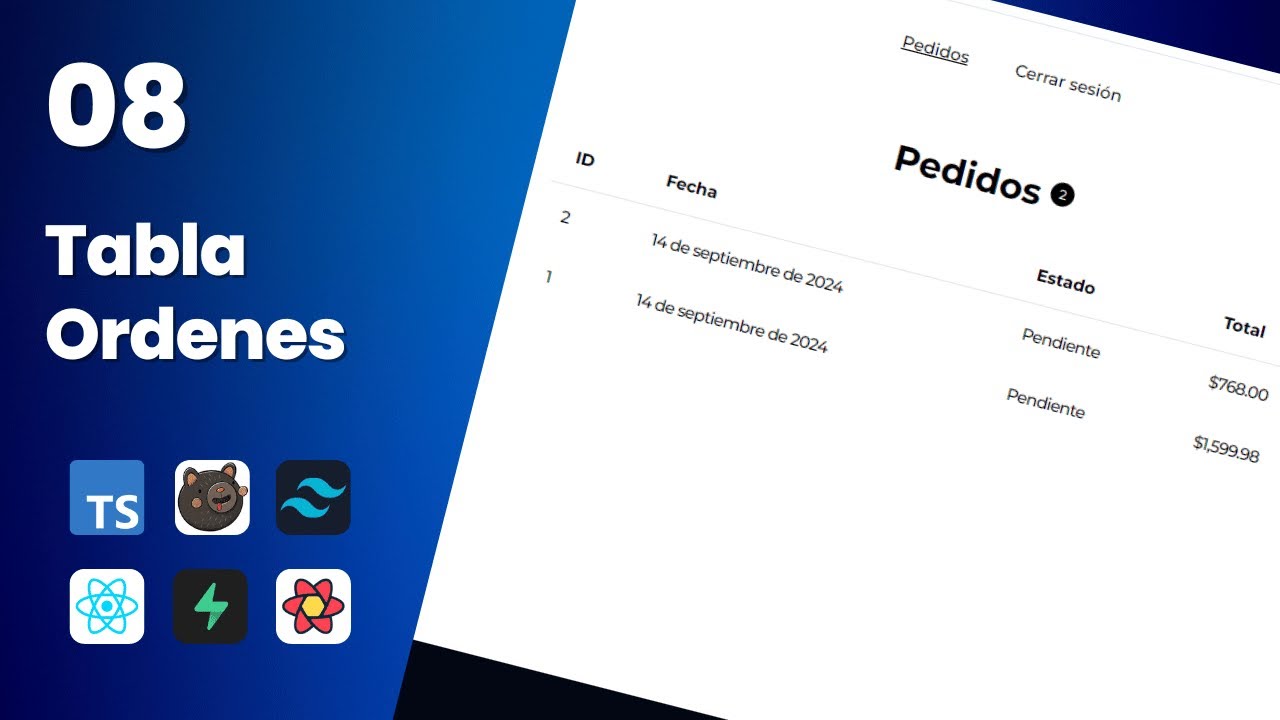 Cómo crear un ecommerce con React y Supabase desde cero #8  | Tabla Ordenes