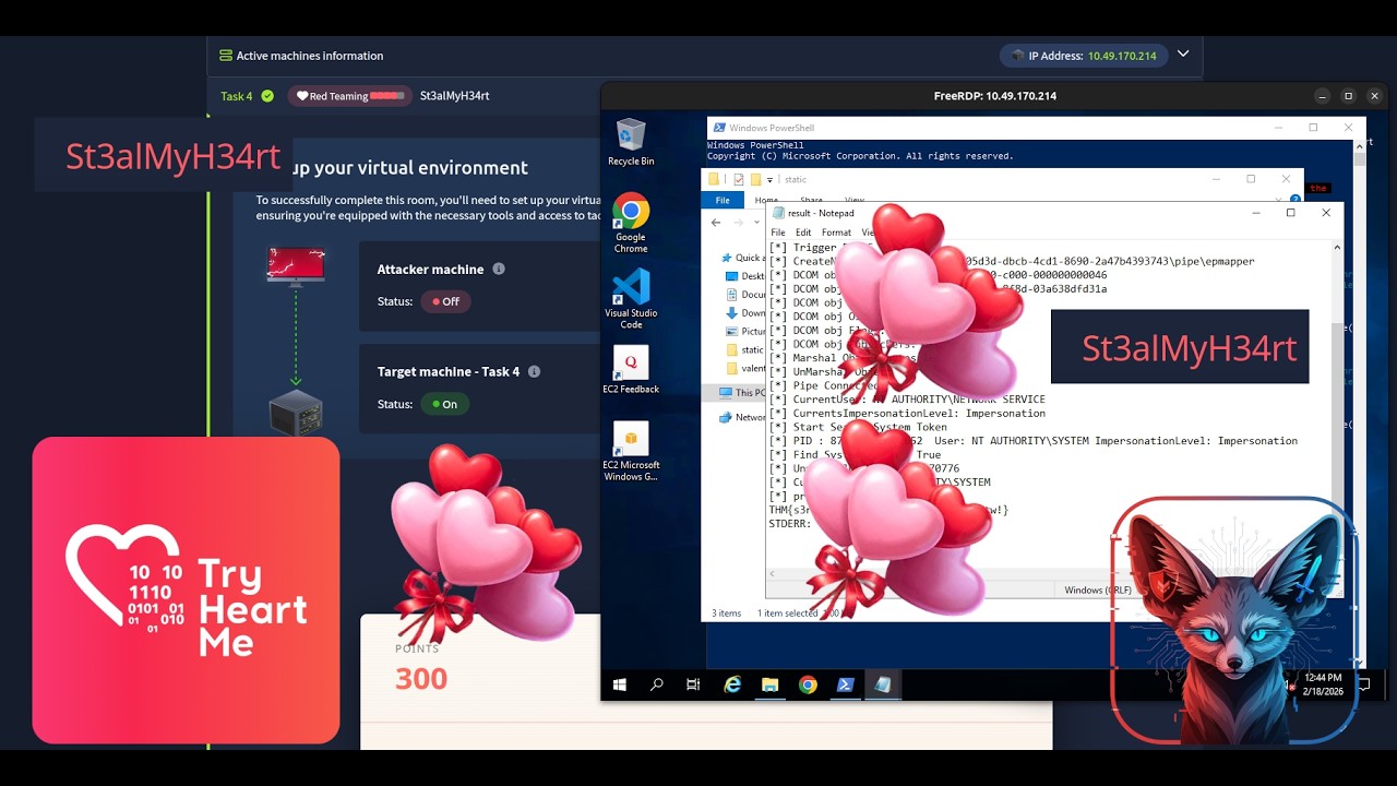 TryHackMe St3alMyH34rt | GodPotato | Love at First Breach 2026 - Advanced Track