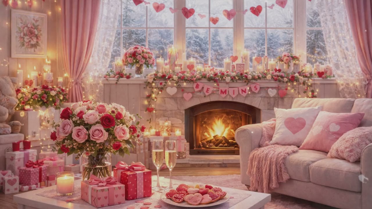 Valentine’s Day Jazz ❤️ Romantic Cozy Ambience for Love, Relax & Evening Mood (3 HOURS)