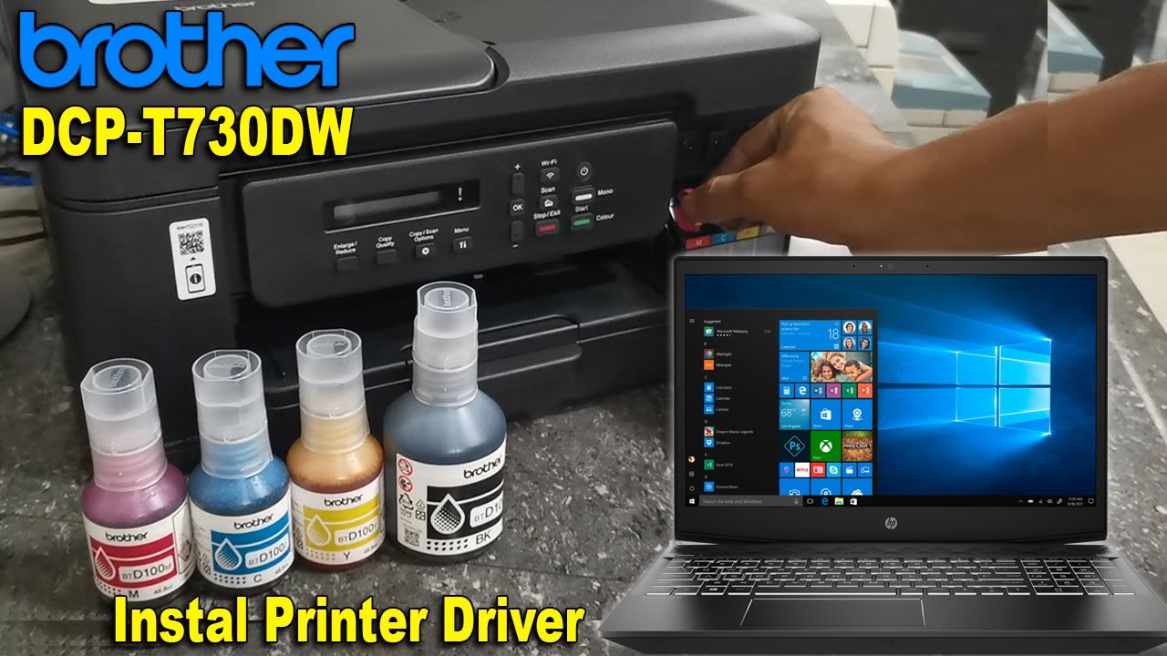Как инициализировать и установить драйвер принтера Brother DCP T730DW.