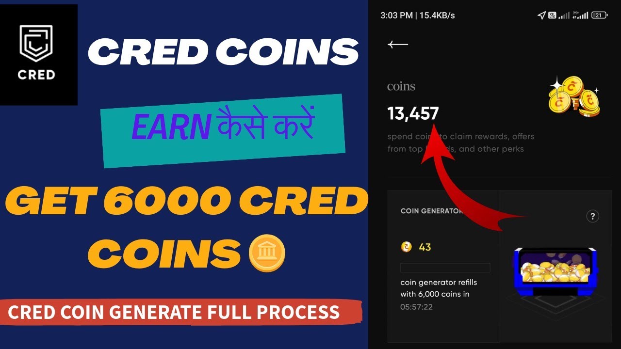 Cred app se coin kaise kamaye, Generate 6000 Cred Coin Instant, Full Process Generate Credit Coins!!