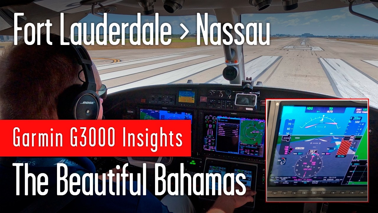 Fort Lauderdale to Nassau, Bahamas (Single Pilot CJ3+ Entire Flight)